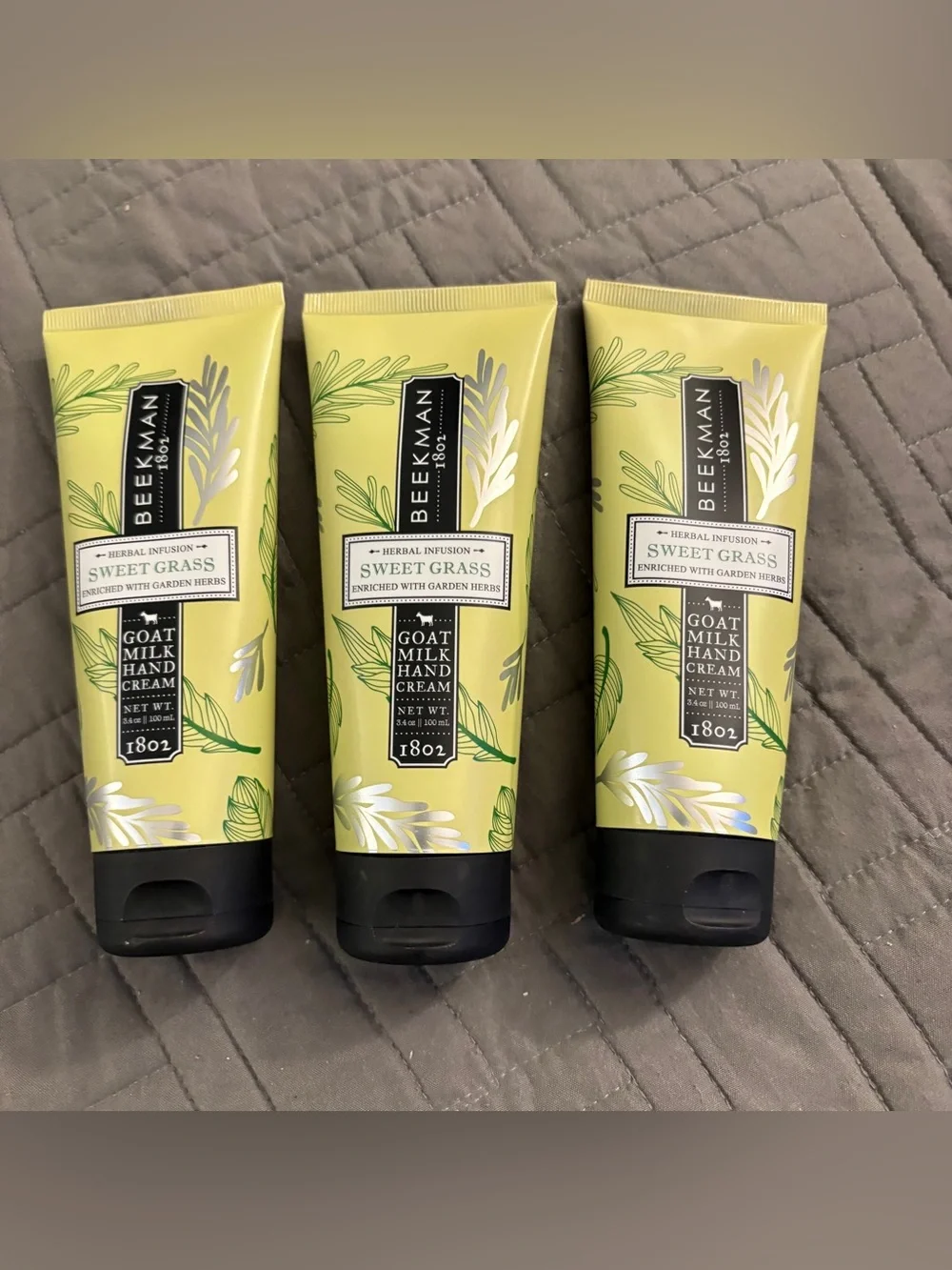 Beekman 1802 Sweet Grass Goat Milk Hand Cream - Light Green Tubes